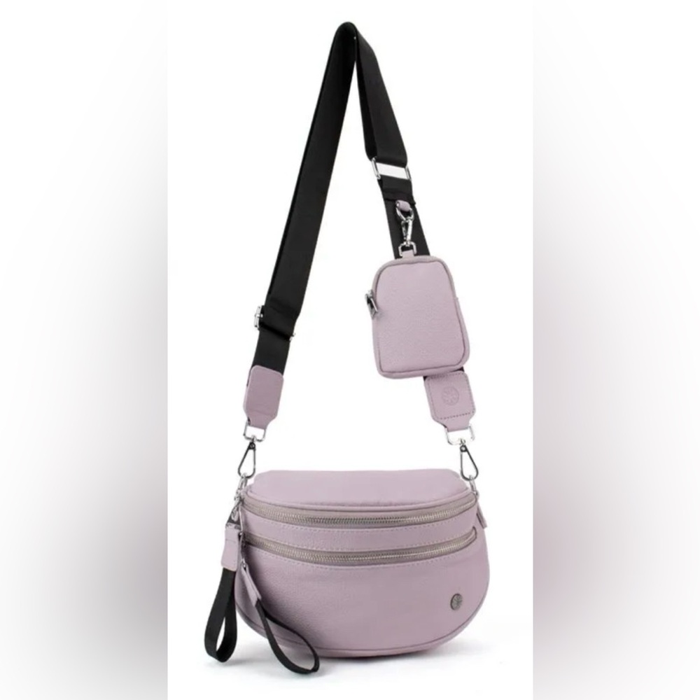 Elegant Lavender Crossbody Bag with Pouch